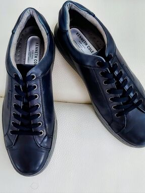 Kenneth Cole New York Leather Men's Liam Sz 10 Low Top Bluish Grey